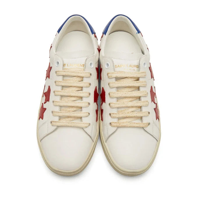 Men's Saint Laurent Court Classic SL06 Red Stars Sneakers
