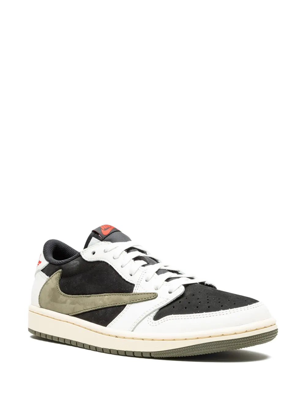 Men's Travis Scott x Air Jordan 1 Retro Low  ‘Black White Olive Green' Shoes