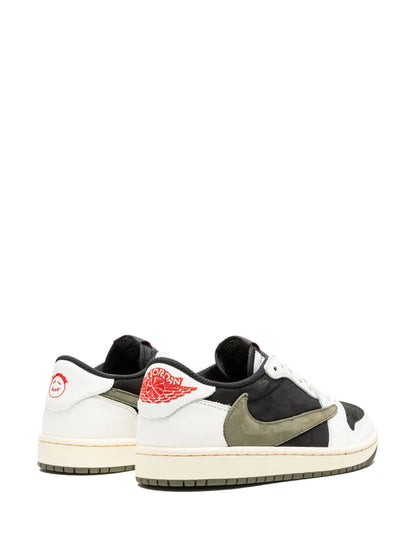 Men's Travis Scott x Air Jordan 1 Retro Low  ‘Black White Olive Green' Shoes