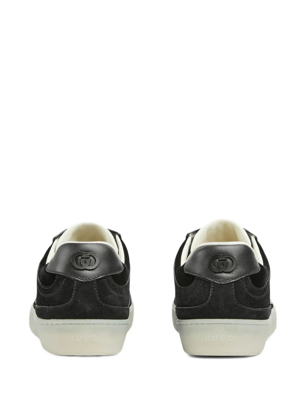 Men's Gucci G75 Logo-Appliquéd Leather-Trimmed Suede Black Sneakers