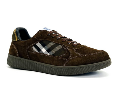 Men’s Burberry Leather Check Terrace Brown Sneakers
