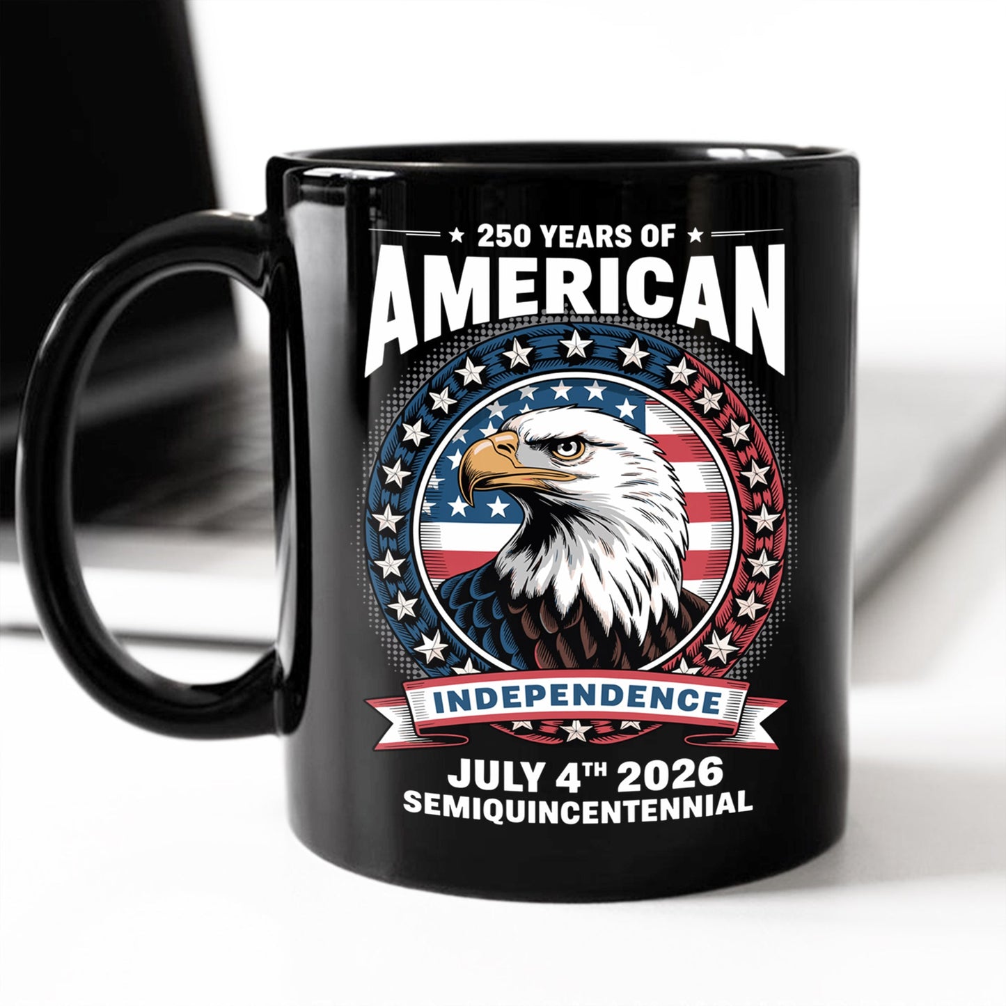 250 Years of America Anniversary Independence Day 2026 Black Mug