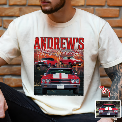 Custom Photo Classic Car Portrait Retro Style Comfort Shirt