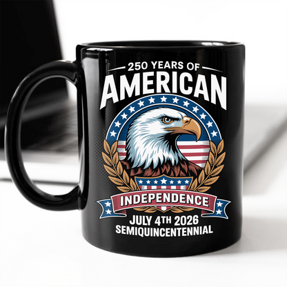 250 Years of America Independence Eagle - July 4th 2026 Black Mug