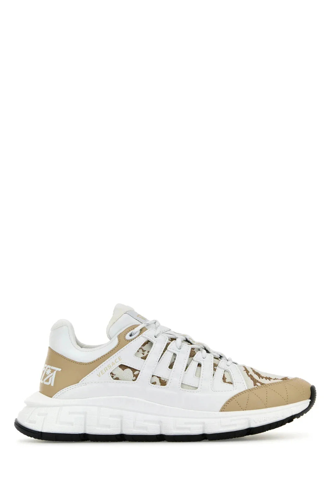 Men's Versace Men's Trigreca Lace Up Barocco Print White Sneakers