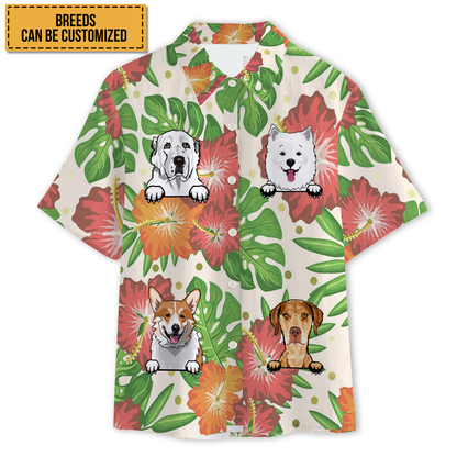Cute Dog Theme Summer Dog Love - Personalized Customized Hawaiian shirt