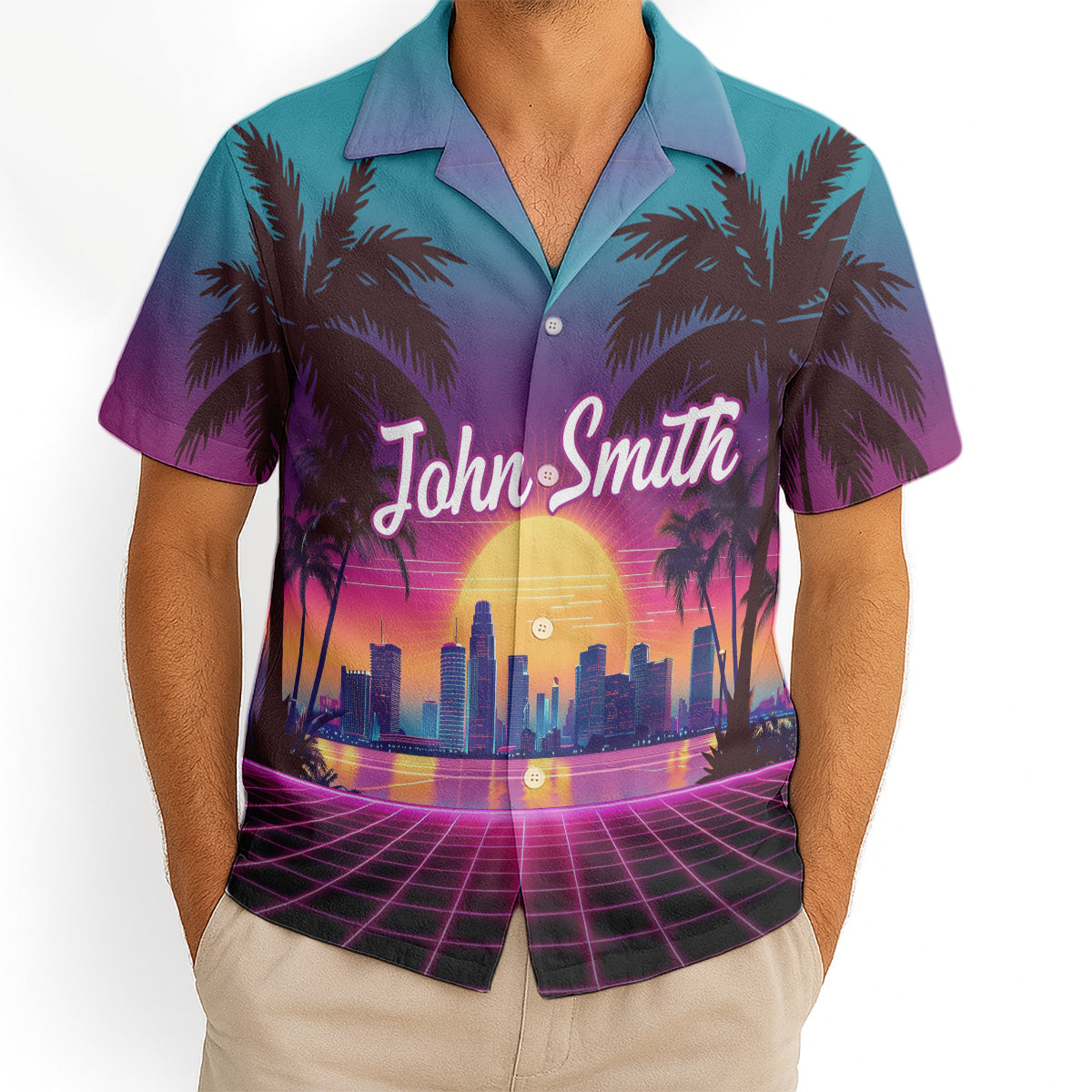 Custom Photo Sunset Pop - Personalized Customized Hawaiian shirt