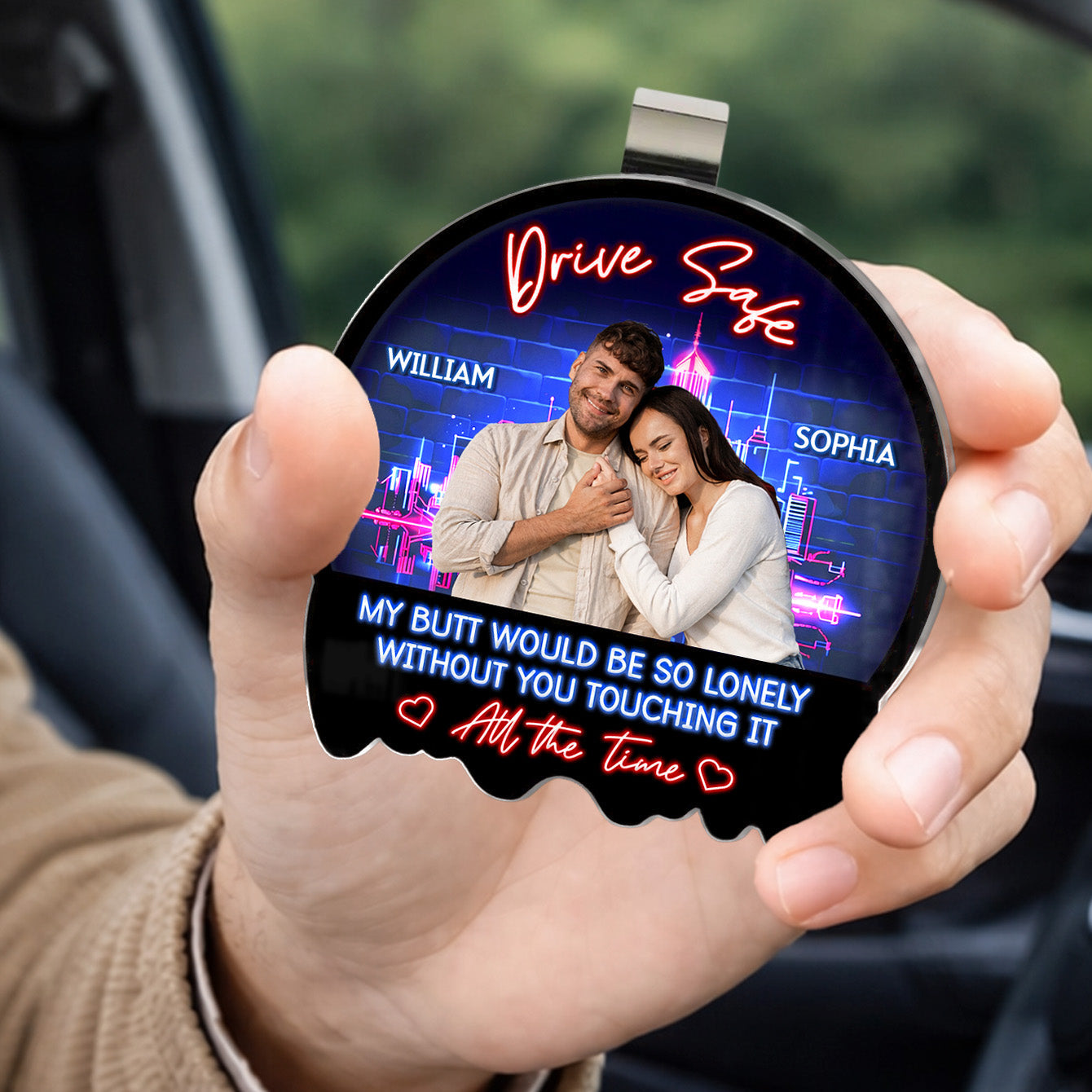 Custom Photo I Love You - Personalized Car Visor Clip - Special Gift For Couple, Him, Her