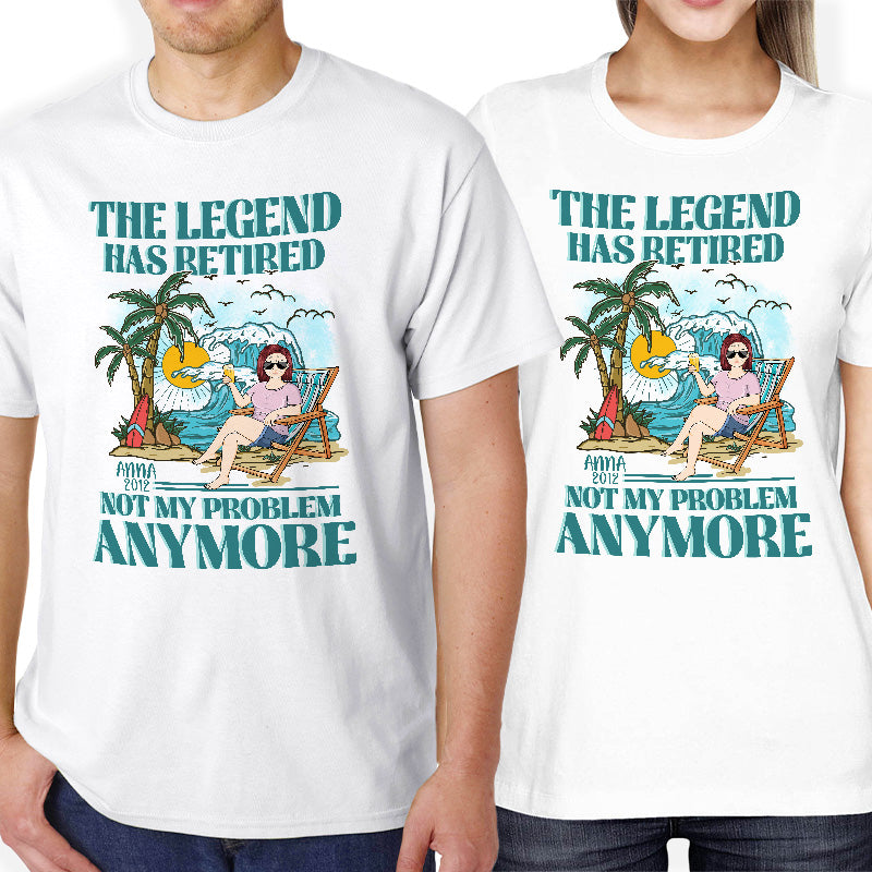 The Legend Has Retired - Personalized Customized T-shirt - Retirement Gift For Dad, Mom, Grandpa, Grandma