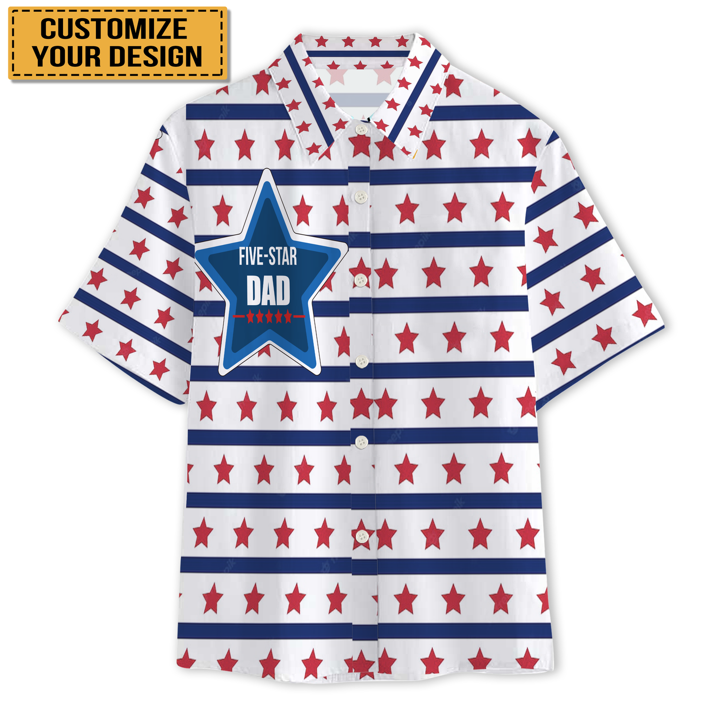 Five Star Best Dad Ever - Gift For Father Grandpa Dad - Personalized Customized Hawaiian shirt