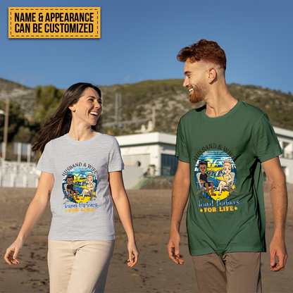 Husband And Wife Travel Partners For Life - Beach Couple T-shirt - Gift For Couples