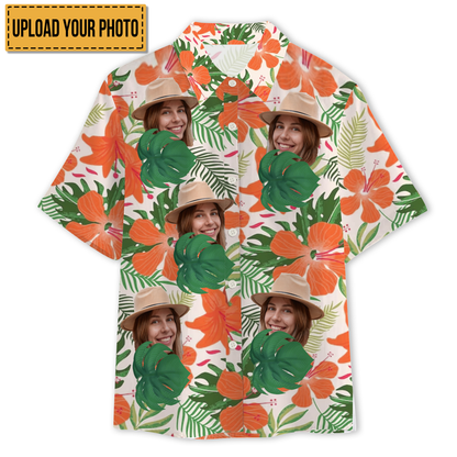 Custom Photo - Interesting Cut Head Photo Flower Theme Summer Hawaii - Personalized Customized Hawaiian shirt