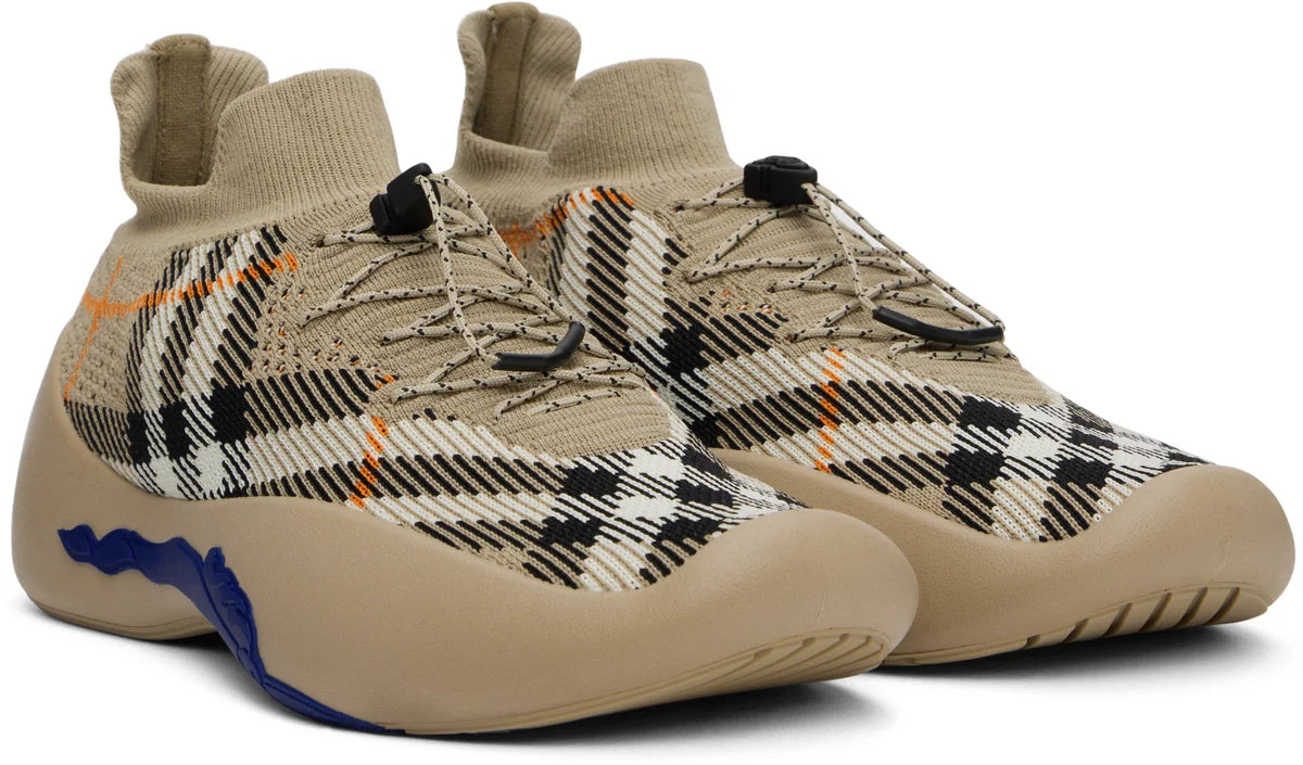 Men’s Burberry burbery Neptune Check Knit Sand Ip Check Sneakers