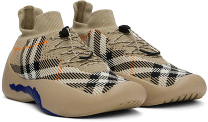 Men’s Burberry burbery Neptune Check Knit Sand Ip Check Sneakers