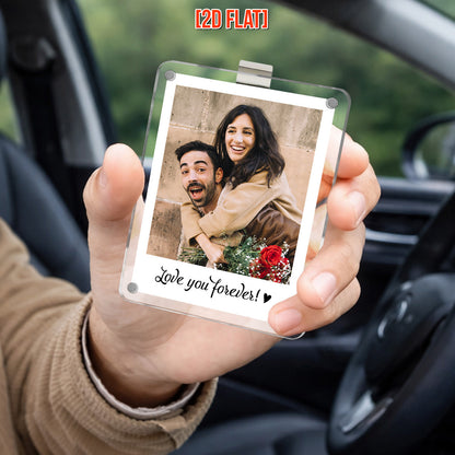 Custom Photo Love I Love You Forever - Personalized Car Visor Clip - Special Gift For Couple, Him, Her