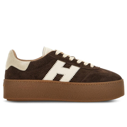 Men's Hogan Cool Suede Platform Brown Sneakers