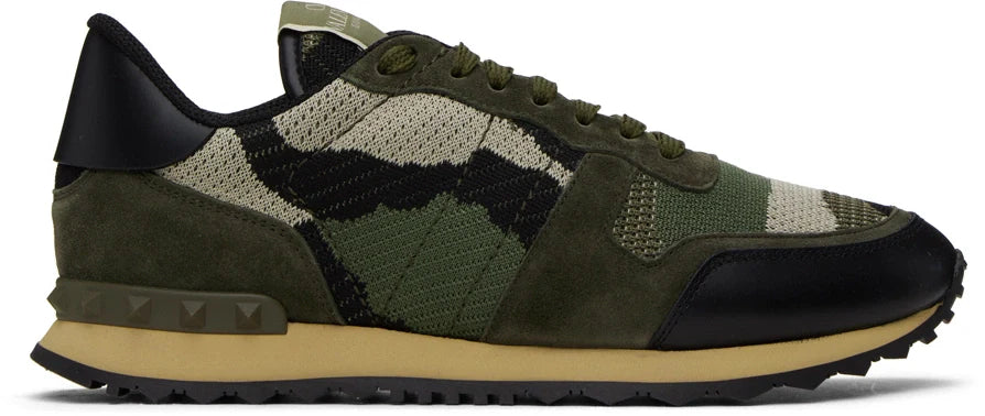 Men's Valentino Garavani Rockrunner Olive Beige Sneakers