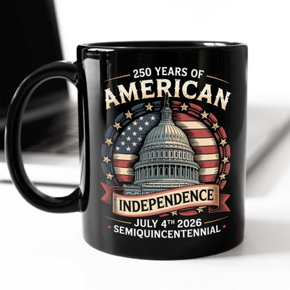250 Years Of America Black Mug
