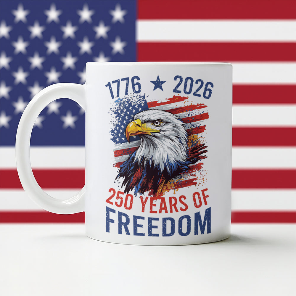America Semiquincentennial 250 Years Of Freedom White Mug