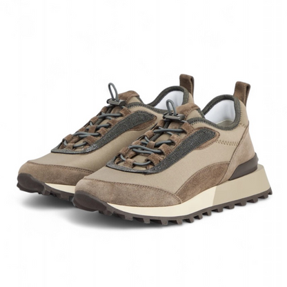Men’s Brunello Cucinelli Mesh Brown Sneakers