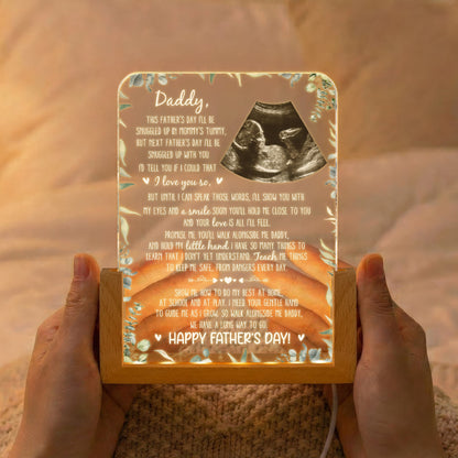 1st Father's Day Gifts, Soon To Be Dad Gift From The Bump I'll Be Snuggled Up - Personalized Night Light