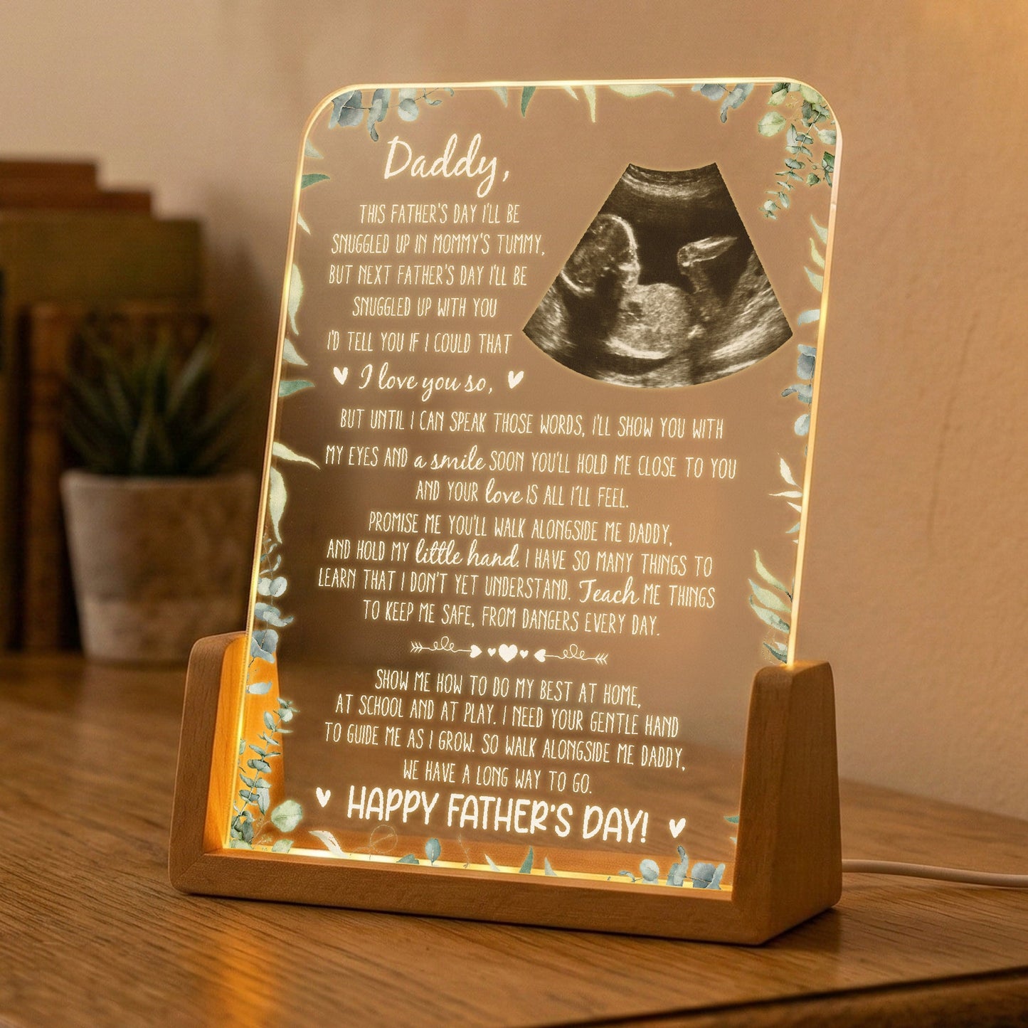 1st Father's Day Gifts, Soon To Be Dad Gift From The Bump I'll Be Snuggled Up - Personalized Night Light