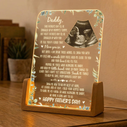 1st Father's Day Gifts, Soon To Be Dad Gift From The Bump I'll Be Snuggled Up - Personalized Night Light