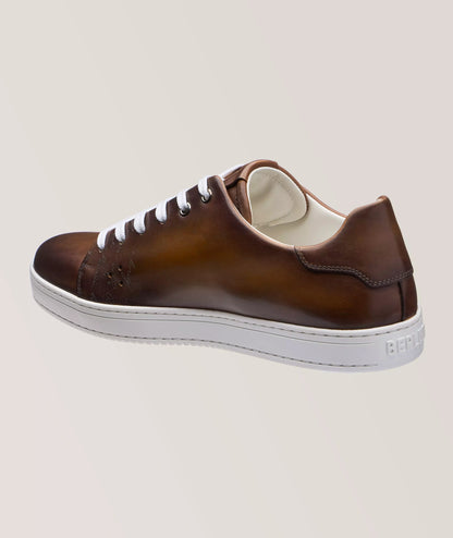 Men's Berluti Playtime Scritto Venezia Leather Brown Sneakers