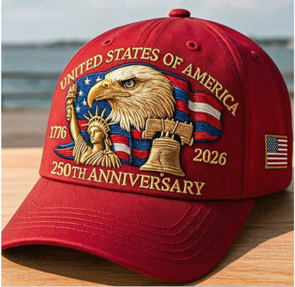 Bald Eagle United States Of America 250th Anniversary Embroidered Cap