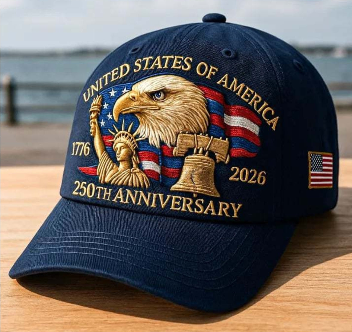 Bald Eagle United States Of America 250th Anniversary Embroidered Cap