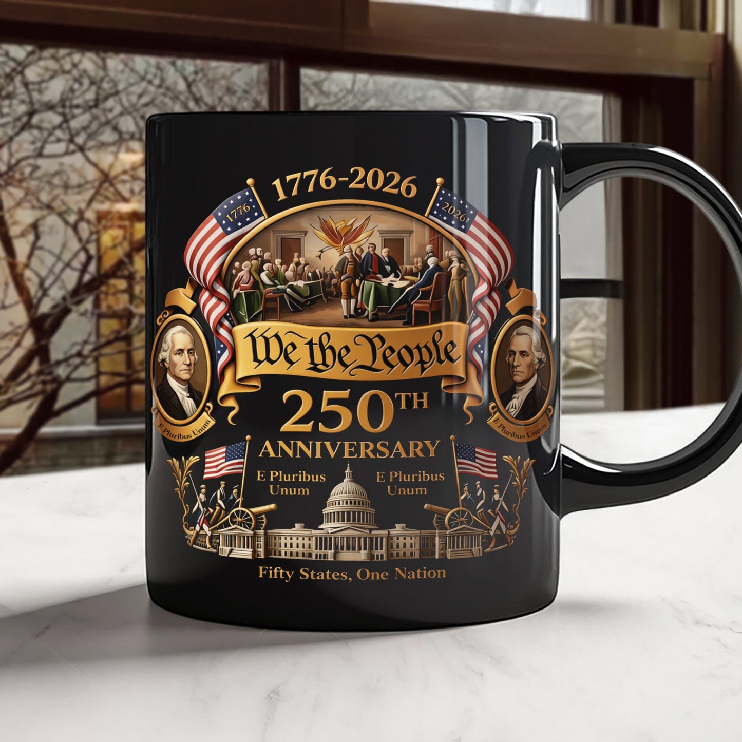 We The People 250 Years America 1776 - 2026 Black Mug