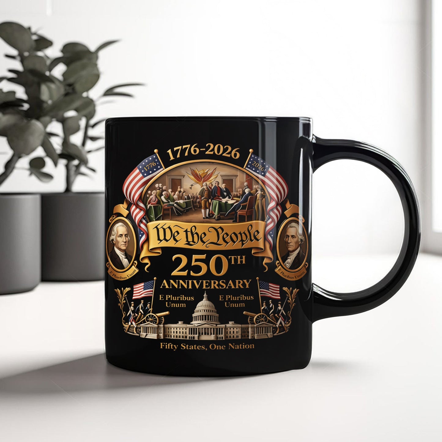 We The People 250 Years America 1776 - 2026 Black Mug