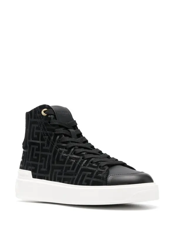 Men's Balmain B-court High-Top Black Sneaker