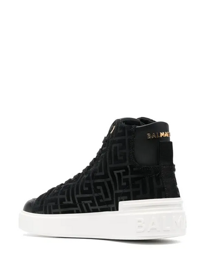 Men's Balmain B-court High-Top Black Sneaker