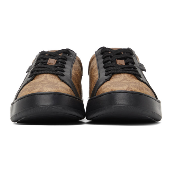Men's Coach Clip Low-Top Skateboard Brown Sneakers