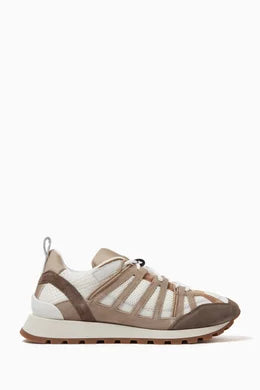 Men’s Brunello Cucinelli Mesh Brown Sneakers
