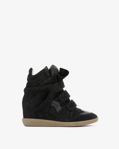 Men's Isabel Marant Bekett Hidden Wedge High Top Black Sneakers