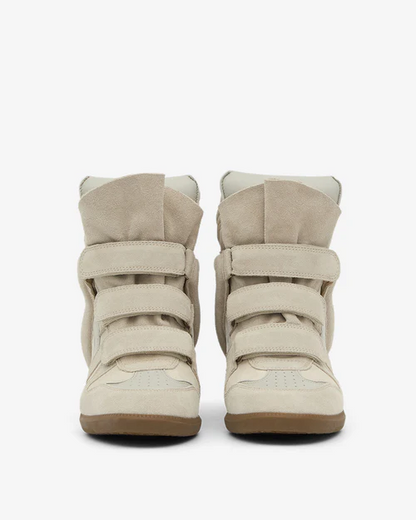 Men's Isabel Marant Bekett Hidden Wedge High Top Beige Sneakers