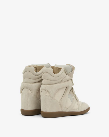 Men's Isabel Marant Bekett Hidden Wedge High Top Beige Sneakers
