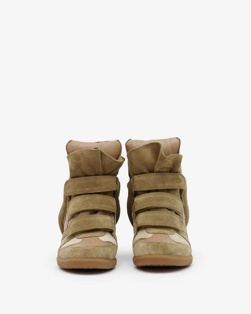 Men's Isabel Marant Bekett Hidden Wedge High Top Taupe Sneakers