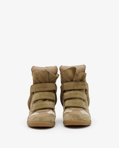 Men's Isabel Marant Bekett Hidden Wedge High Top Taupe Sneakers