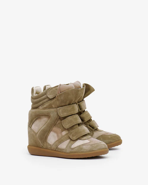Men's Isabel Marant Bekett Hidden Wedge High Top Taupe Sneakers