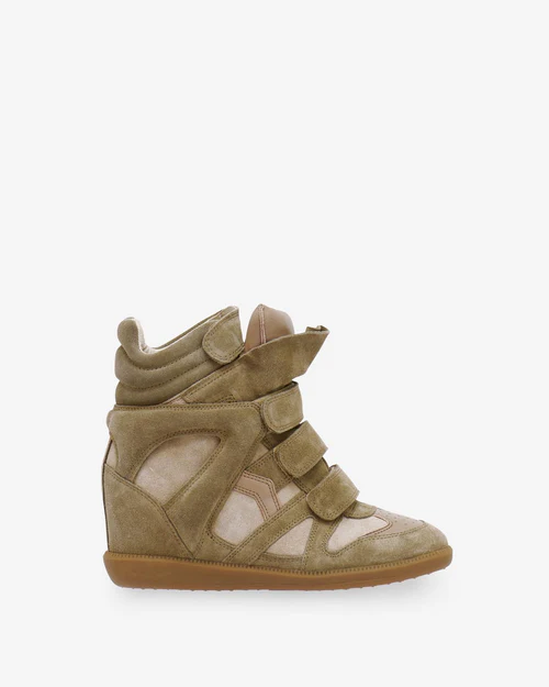 Men's Isabel Marant Bekett Hidden Wedge High Top Taupe Sneakers