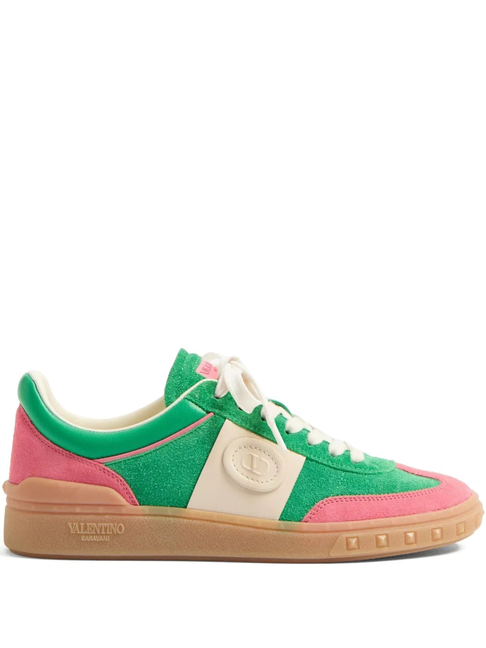 Men's Valentino Garavani Baskets Upvillage Green Pink White Sneakers