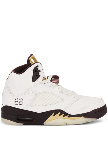 Men's Nike Air Jordan 5 Retro Brown And Gold Shoes