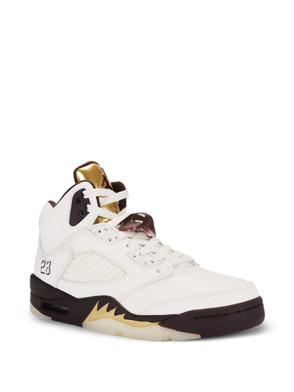 Men's Nike Air Jordan 5 Retro Brown And Gold Shoes