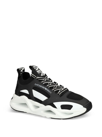 Men's Ea7 Emporio Armani Sneakers With Mesh Panels Black Sneakers