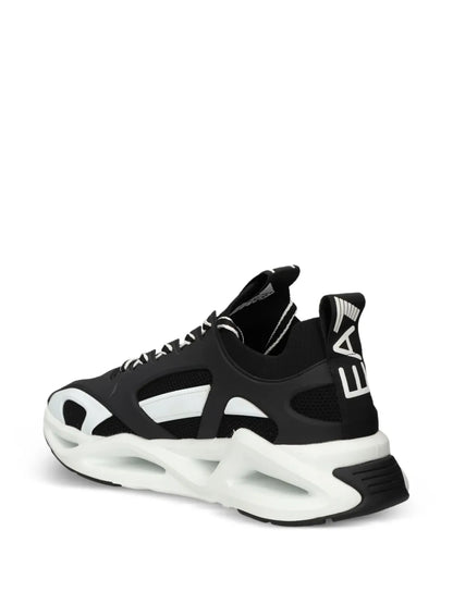 Men's Ea7 Emporio Armani Sneakers With Mesh Panels Black Sneakers