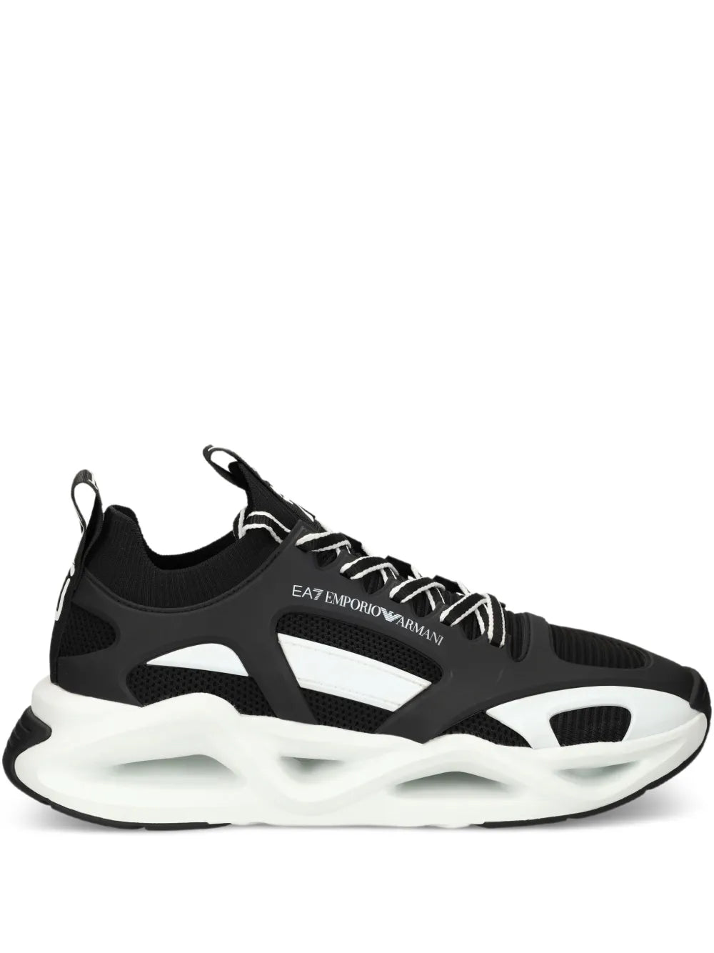 Men's Ea7 Emporio Armani Sneakers With Mesh Panels Black Sneakers