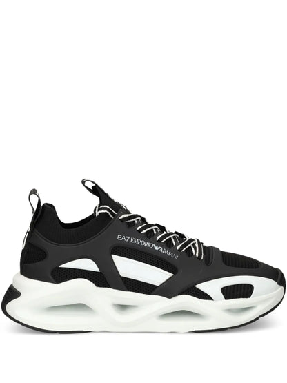 Men's Ea7 Emporio Armani Sneakers With Mesh Panels Black Sneakers